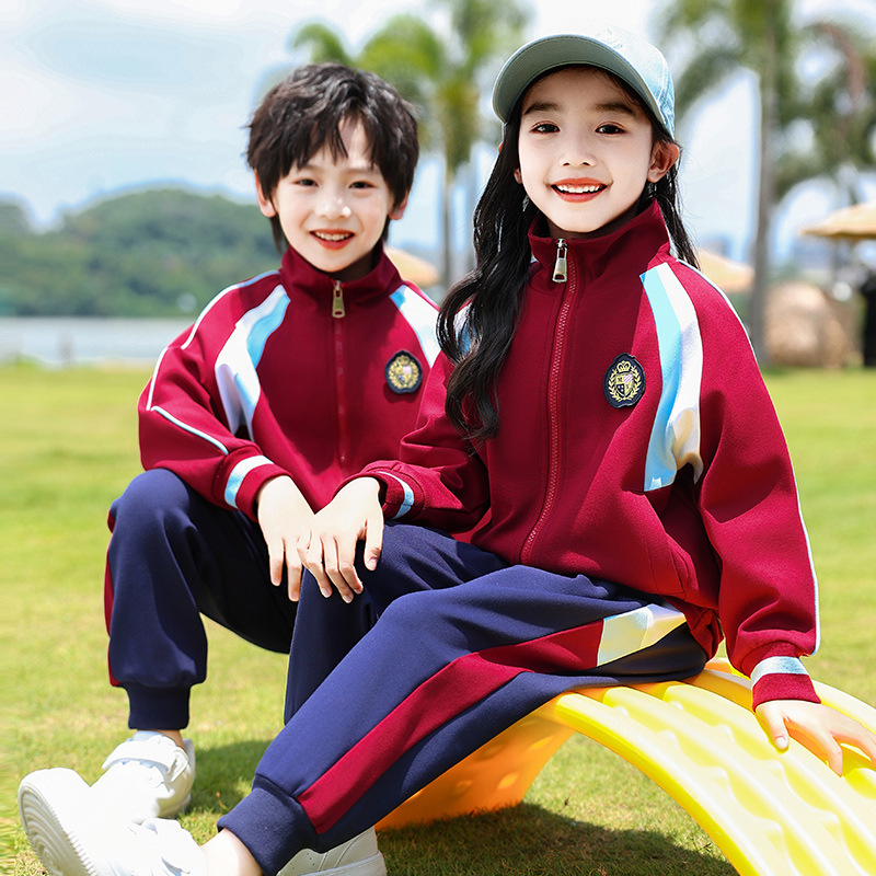春秋新款幼兒園園服學院風班服中小學生校服套裝兒童衝鋒衣運動會