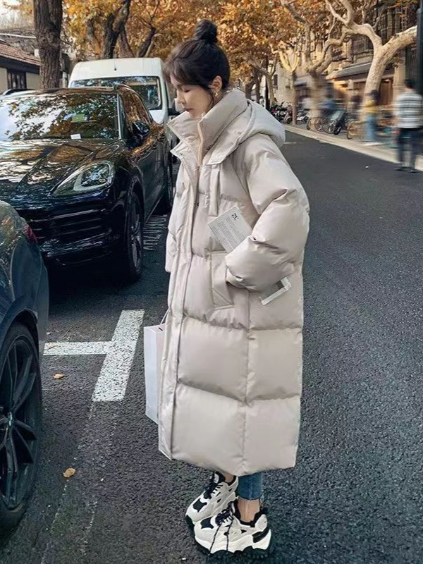 羽绒棉服女长款过膝2025新款oversize棉袄冬季宽松面包服加厚棉衣|undefined