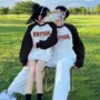 保暖圆领撞色男女卫衣