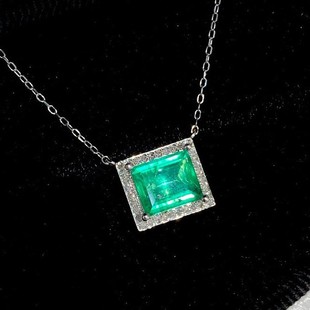 Counter Quality] Simple 18K Gold Natural Emerald Pendant Women's Valuable Color Gem Necklace Women