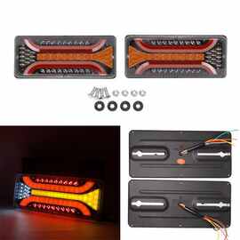 1对 图片色 塑料+LED 24V LED 汽车卡车尾灯尾灯后刹车灯指示灯停