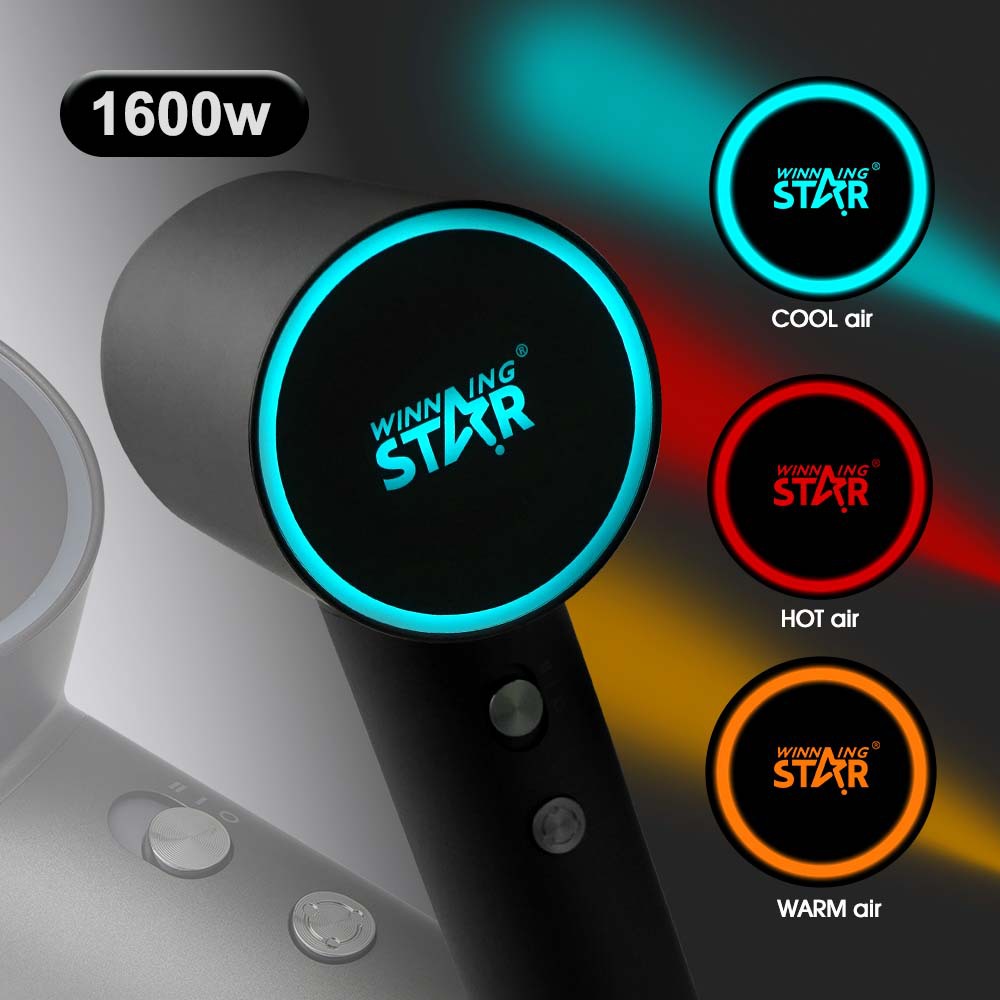 Winning Star comercio exterior exclusivamente para peluquería de alta potencia de 1600W, secador de pelo eléctrico de alta velocidad de múltiples modos para el hogar