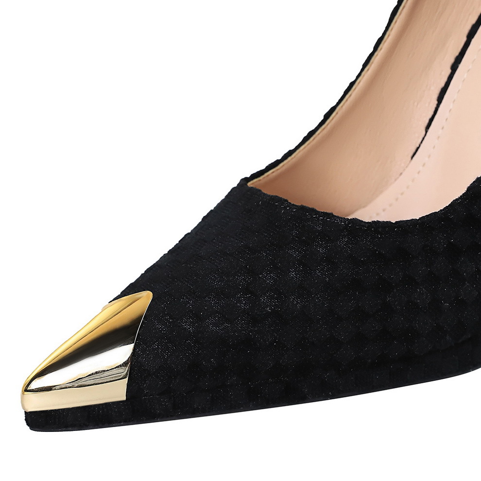 Stiletto Pumps With Metal Pointed Toe And Platform For Women_voghion.com