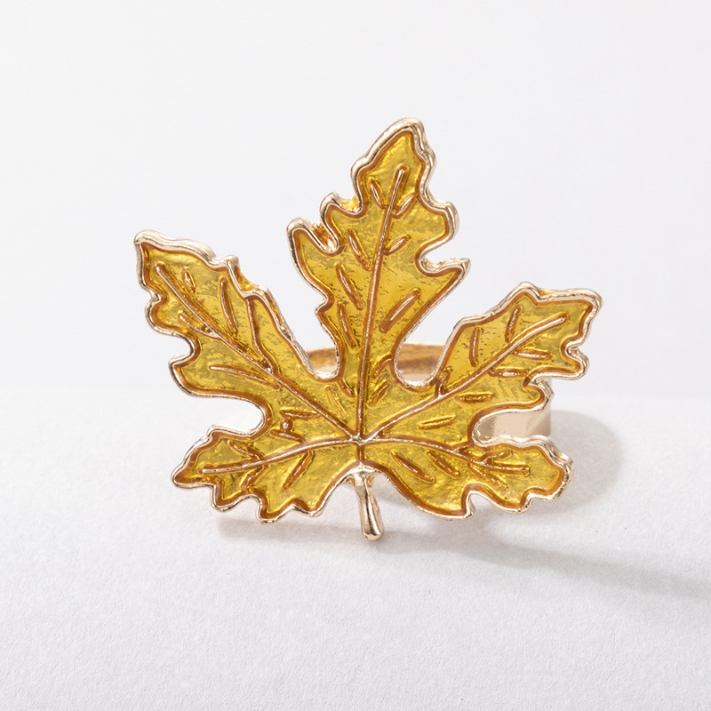 Wholesale Jewelry Simple Leaf Geometric Ring Nihaojewelry display picture 8