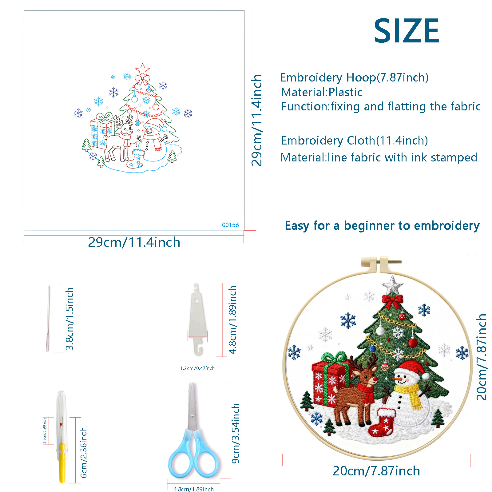 2025 Navidad bordada hecha a mano DIY paquete de materiales Navidad bordado Inglés venta directa transfronteriza