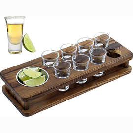 跨境木制白酒杯架分酒器架 实木架子小酒杯收纳架小酒盅架