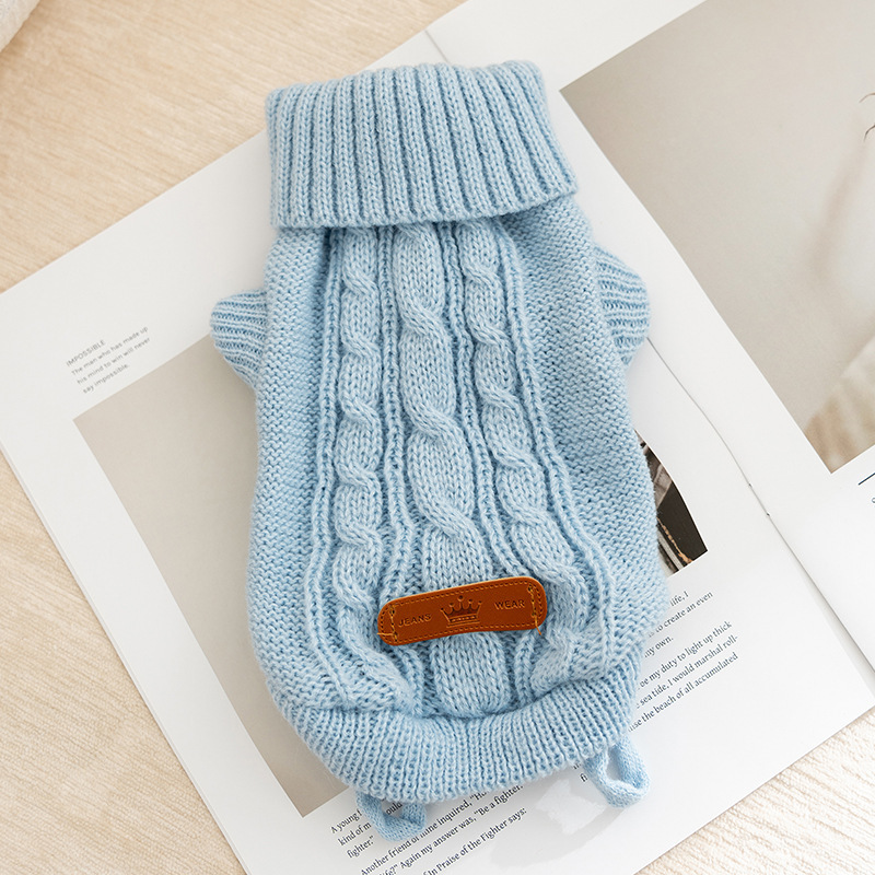 Otoño y invierno perros clásicos simple jersey jersey feline calentamiento grueso Teddy Bear mascota ropa de perro