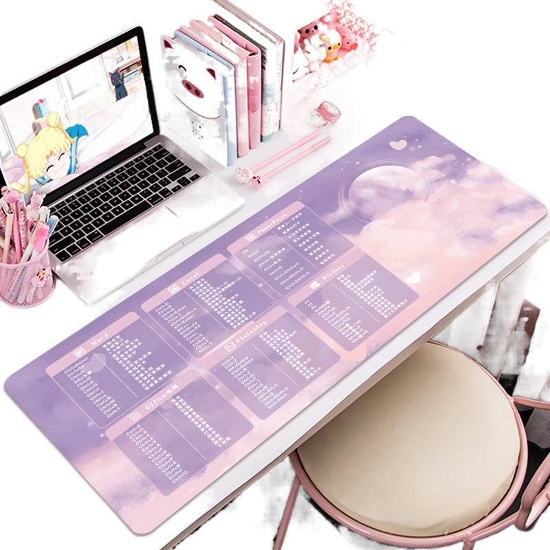 マウスパッド特大 ps オフィスショートカットキー完全なコンピュータキーボードソフトマットデスクトップテーブルマット女性エクセル卸売|undefined