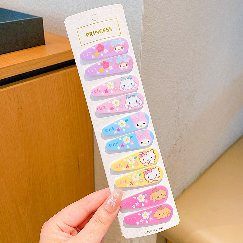 Clip de cabello auténtico para niños, clip de cabello rotos para chicas, clip de cabello no dañado, tarjeta de cabello de fresa, cartón de dibujos animados, clip de cabello lateral para bebés.