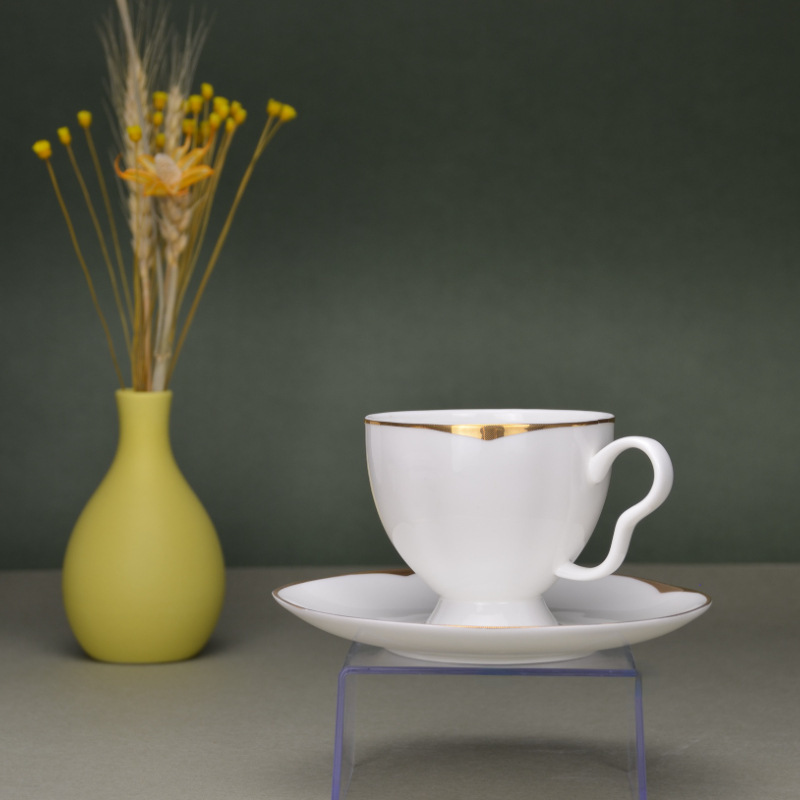 Hotel Wear-resistant Phnom Penh Bone China Tableware Set Hotel Club Western Food Tableware Bone China Tableware Cup and Saucer Set