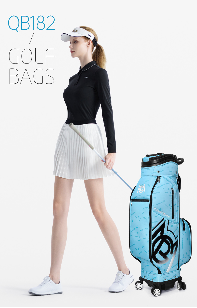 Túi golf PGM vỏ cứng có thể thu gọn, chứa 13 gậy, bốn bánh đa năng — Túi bóng đen [Vỏ cứng có thể thu vào/câu lạc bộ đặt ngược/túi trang sức nhung mài/bốn bánh đa năng] QB182, Túi bóng màu xanh [Vỏ cứng có thể thu vào/câu lạc bộ đặt ngược/túi trang sức nhung mài/bốn bánh đa năng] QB182 chi tiết 16