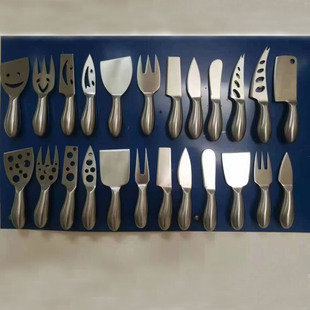 Manufacturer in stock cheese knife suit all stainless steel butter knife pizza knife cheese fork cheese cake cutting knife fork