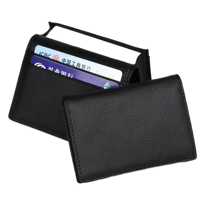 Conjunto de tarjetas de punto transfronterizo para hombres de negocios casual primera capa de piel de vaca bolso de visita titular de tarjeta de visita bolso de cuero al por mayor