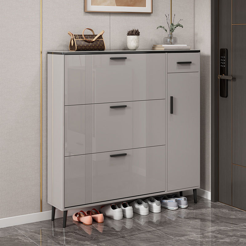 Shoe Cabinet for Home Entrance 2025 Flip-Type Painted Entrance Shoe Cabinet Light Luxury Simple Modern Large Capacity H^