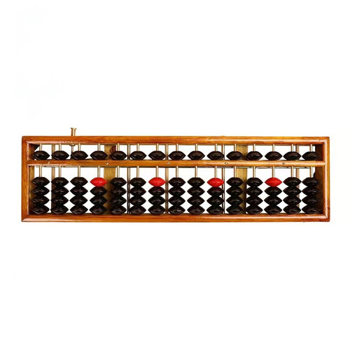 Abacus 205-17 Rods Solid Wood Abacus Bank Accounting Student Use One-Touch Reset Abacus Clearing Device 5 Beads Wooden