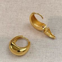 新款水滴素圈光面金色耳扣女轻奢高级感时尚简约气质耳环耳饰