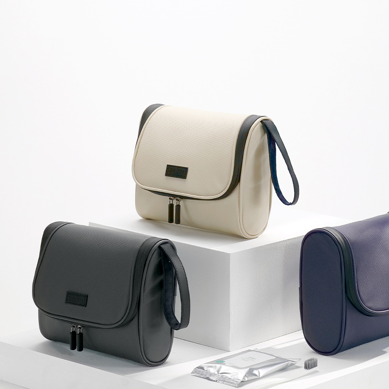 Multifuncional bolsa de almacenamiento de viaje impermeable gran bolsa de almacenamiento de PU gran capacidad portátil gancho bolsa de lavado portátil