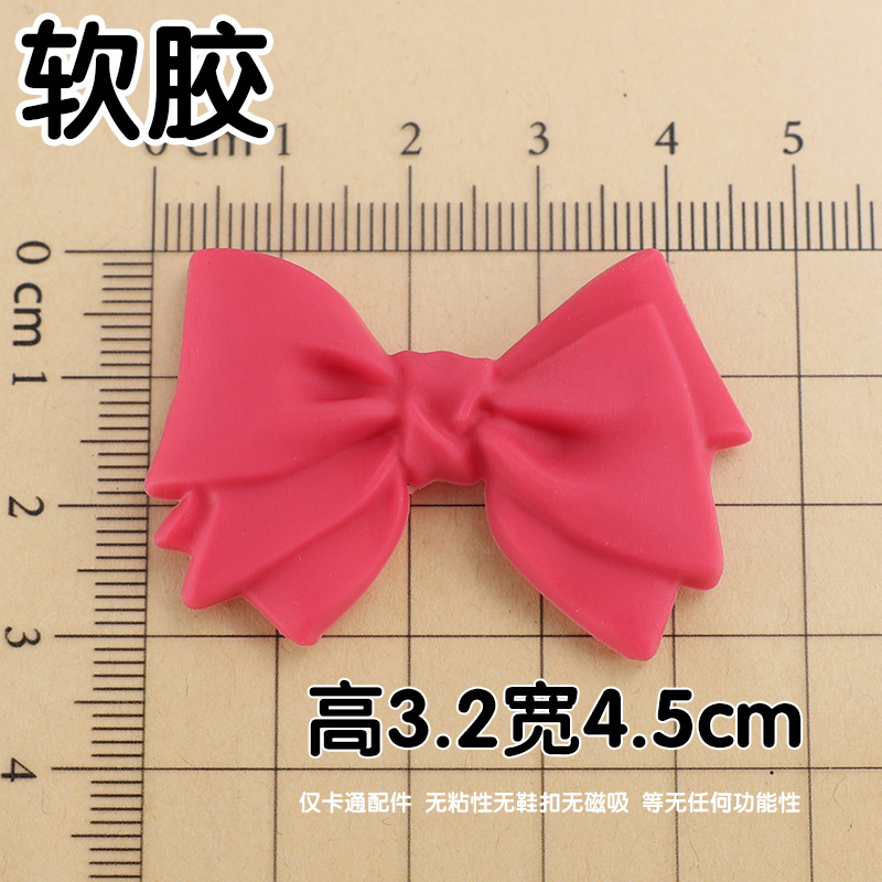 부드러운 접착제 로즈 레드 리본 3.2x4.5cm