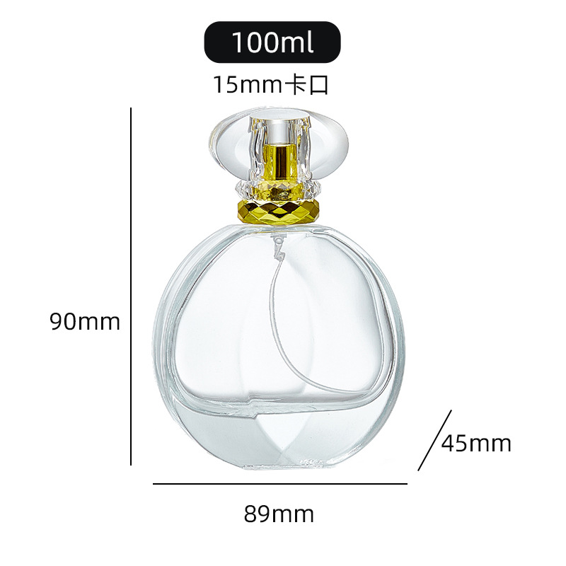 Botella de perfume con tapa de cristal al contado, botella de perfume de marca grande diy, botella de perfume, botella de spray de vidrio con boca de caracol 30 - 100 ml