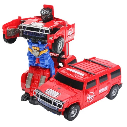 Children's electric toy red Hummer singing and dancing robot universal electric deformation car luminous toy car
