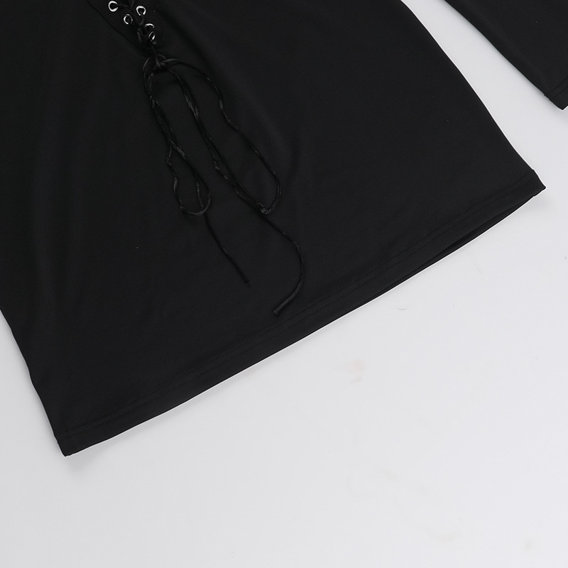 Front Back Wearable Lace Up Sexy Dress Women Autumn Sexy Sexy Hip Dress