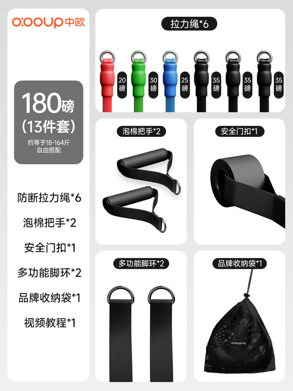 拉力绳家用健身弹力带女弹力绳开肩练背练腿挂门高位拉训练神器|undefined