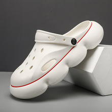 踩屎感情侣洞洞鞋男士夏季外穿厚底防滑包头拖鞋休闲耐磨沙滩凉鞋