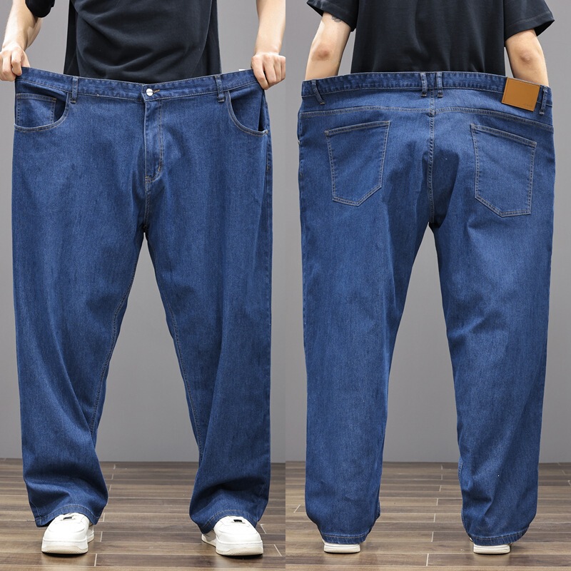 175kg 200kg Plus Size Pants for Fat Men 150kg Men's Extra Large Size Summer Thin Casual Jeans 175kg 200kg Plus Size Pants for Fat Men 150kg Men's Extra Large Size Summer Thin Casual Jeans