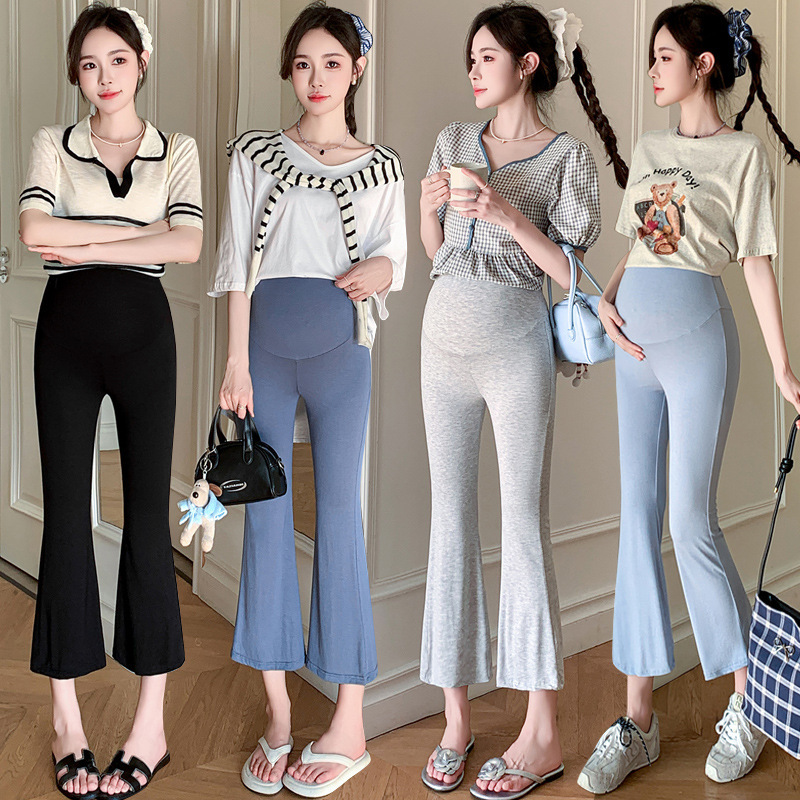2026 Spring/Summer Maternity Flared Cropped Pants for Petite and Plus Size, Modal Comfortable Versatile Maternity Support Pants 2026 Spring/Summer Maternity Flared Cropped Pants for Petite and Plus Size, Modal Comfortable Versatile Maternity Support Pants