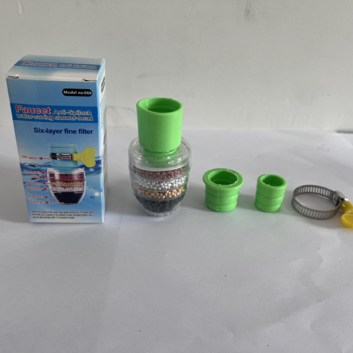 Grifo, cabezal a prueba de salpicaduras, filtro de purificación de agua de cocina, giratorio retráctil, con piedra médica, artefacto de ducha de ahorro de agua al por mayor