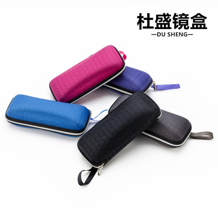 Zipper box Black EVA sunglasses box football grid men and women sunglasses box honeycomb pattern anti-pressure glasses box wholesale