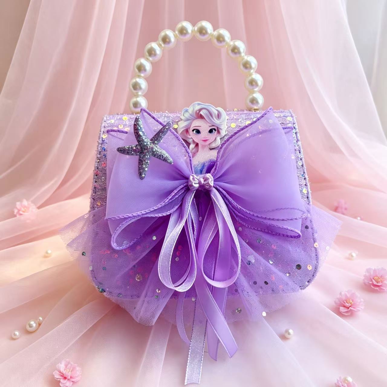 Nuevo comercio exterior pequeña fragancia niñas hombro mochila de moda perla arco bolsos de niños bolsos de cambio de dibujos animados