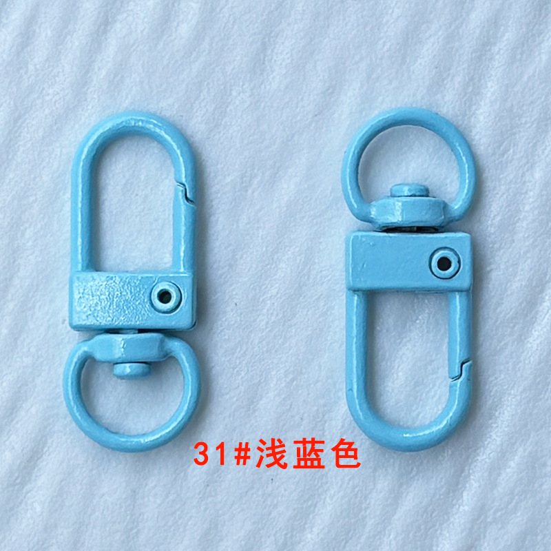 烤漆三分小门扣彩色钥匙扣饰品配件U形弹簧扣挂扣现货糖果色8字扣|undefined