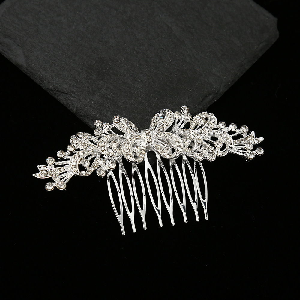 Pettine da sposa minimalista europeo e americano con diamanti, accessorio per capelli in stile antico per cheongsam, copricapo etnico_voghion.com