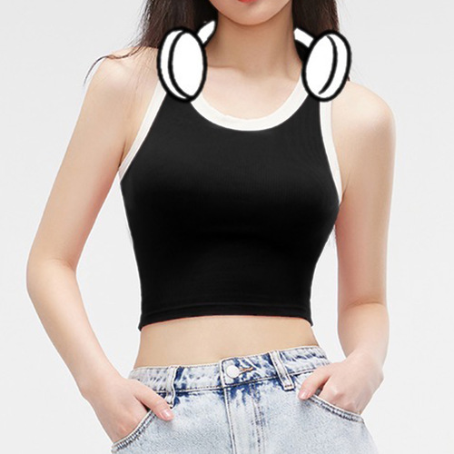 Contrast color yoga vest for women, sexy beautiful back on the outside, sports suspenders on the inside, bottoming tube top, fitness vest