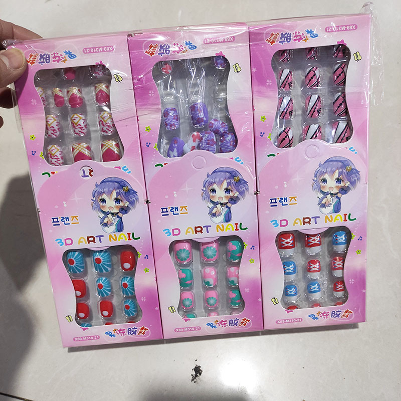 Pegatinas de uñas largas nuevo adulto parche de uñas impermeable niños estudiante diamante tridimensional desgaste uñas desmontable