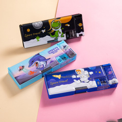 小學生多功能女孩文具盒雙開塑料大容量卡通可愛創意男生筆盒批發