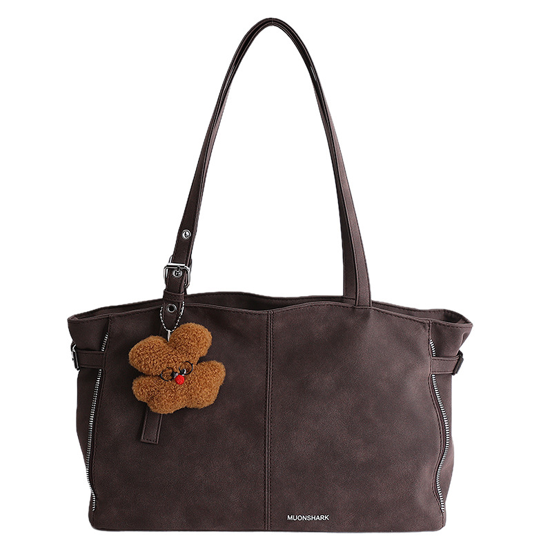 Niche Handheld Shoulder Bag New Zipper Large Capacity Tote Bag Trendy_voghion.com