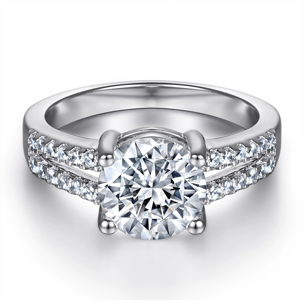 通琳 Fashionable trend ring, European style, silver 925 sample, 1 carat
