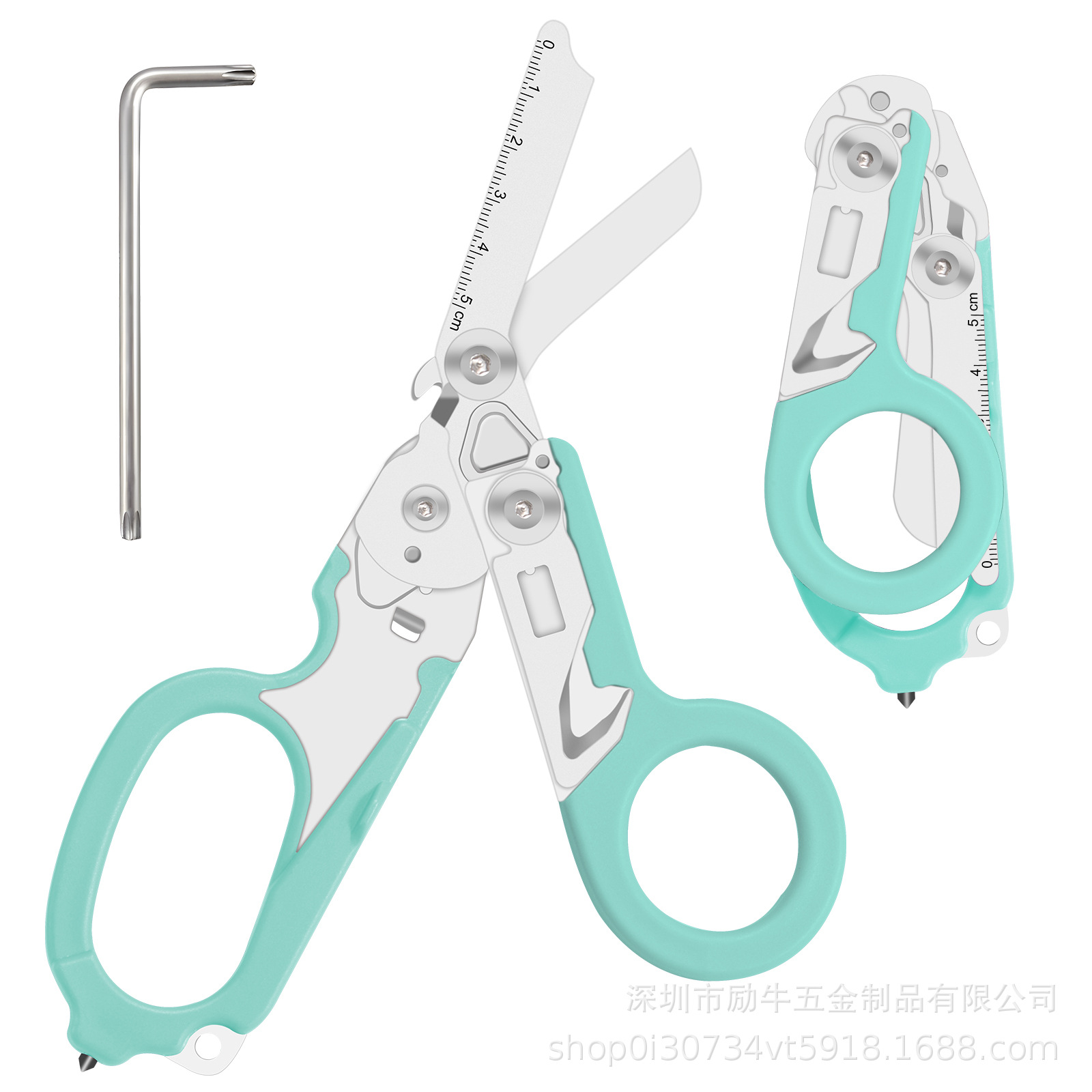 Leizeman con tijeras tácticas multifuncionales, tijeras raptoras al aire libre, herramientas plegables con vaina K