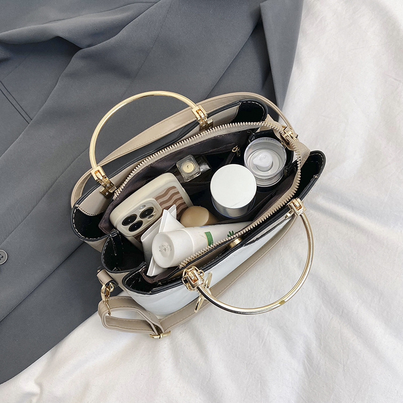 Bolsos transfronterizos moda femenina estilo coreano color de contraste bolso de hombro de gran capacidad casual bolso de mensajero de todo fósforo al por mayor