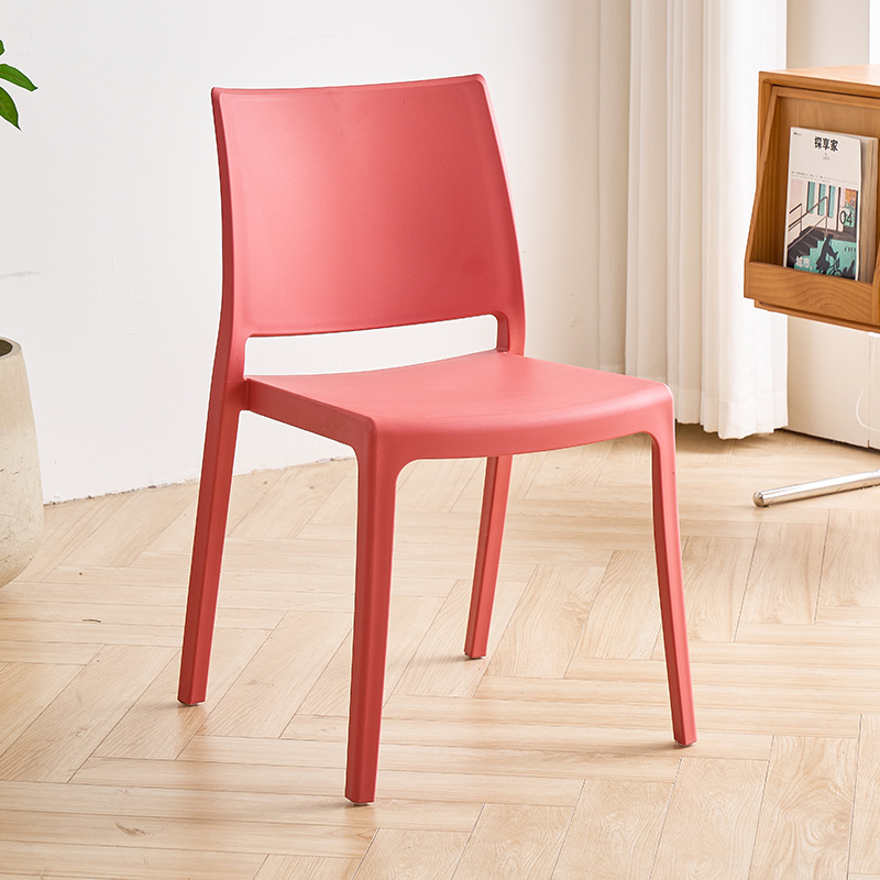 Sillas de plástico caseras apilables sillas de almacenamiento ligeras sala de estar cocina sillas de mesa de comedor robustas taburetes de respaldo de color