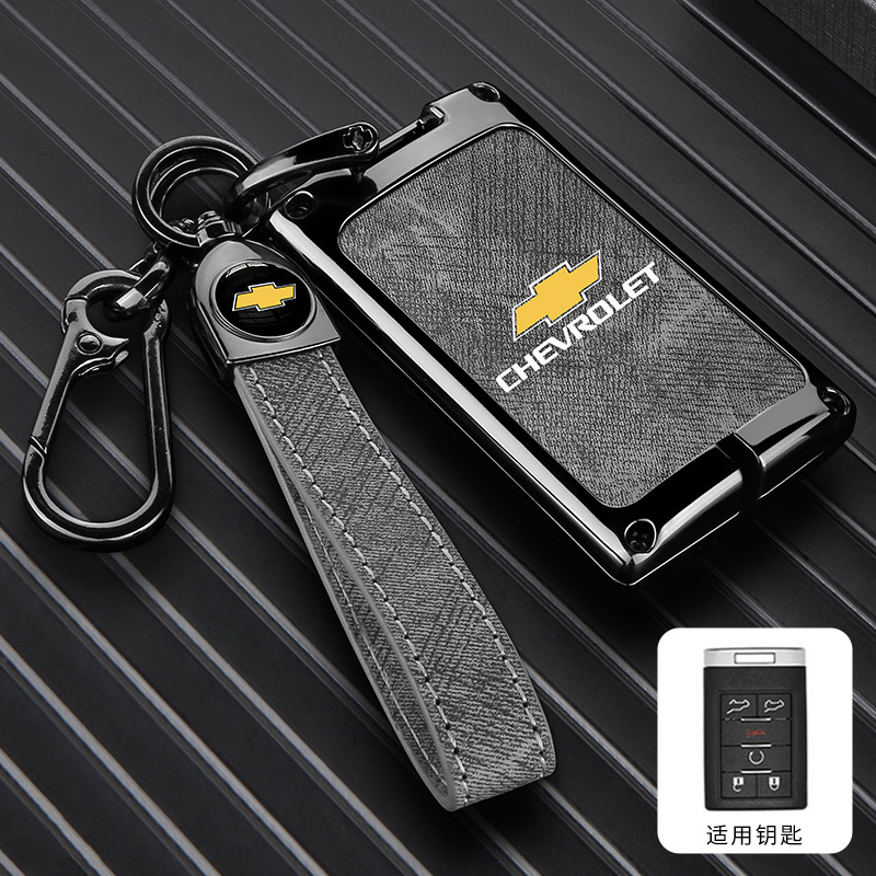 모델 D 6버튼 - 데님 패턴 [건쉘 그레이 가죽] + 핸드 스트랩 버클