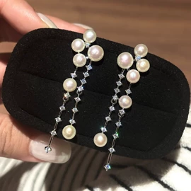 天然珍珠耳饰;耳钉;项链