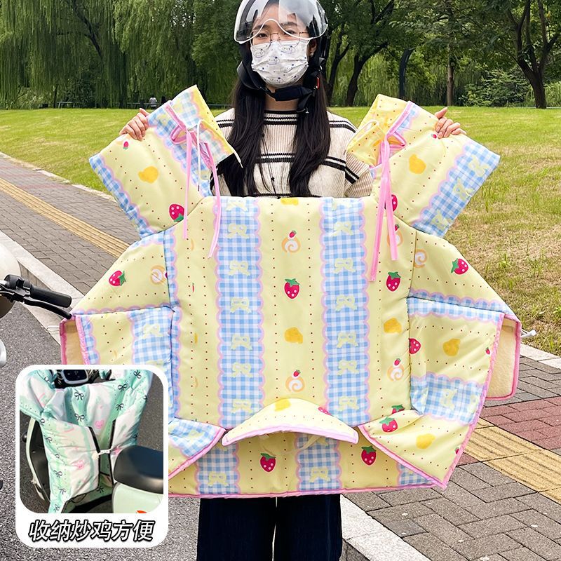 冬天新款防水摩托车加厚御寒通用防风电动车挡风被自行车加棉跨境|undefined