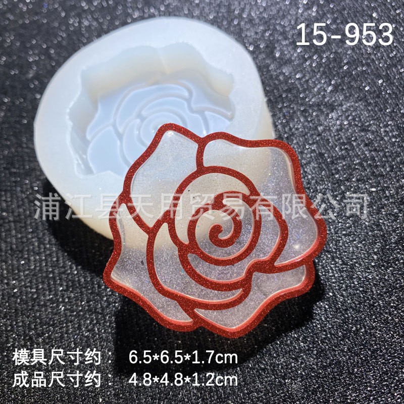 Camelia Rose forma de silicona molde coche aire acondicionado salida aromaterapia vela yeso hecho a mano jabón Accesorios