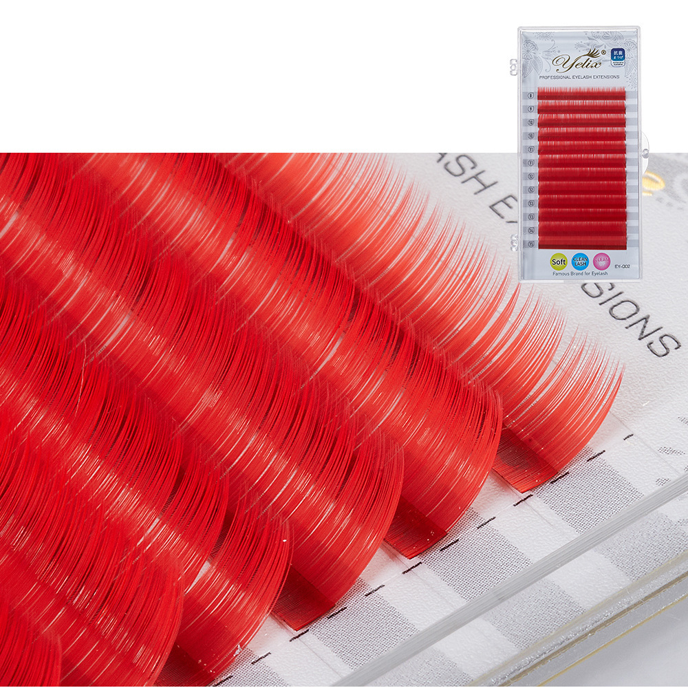 Fábrica de mezcla 0.07 pestañas de color, pestañas falsas, gran capacidad de injerto de vello redondo denso, pestañas al por mayor