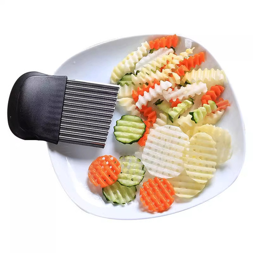 Thickened wolf tooth potato wavy knife to cut potatoes, kitchen household vegetable cutting artifact, fancy slicer, potato grid slicing
