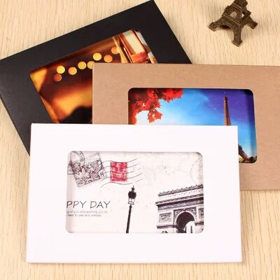 Postcard Packaging Box Envelope Box Kraft Paper Envelope Envelope Cut Out Card Holder Blank Window Storage Box Photo Box