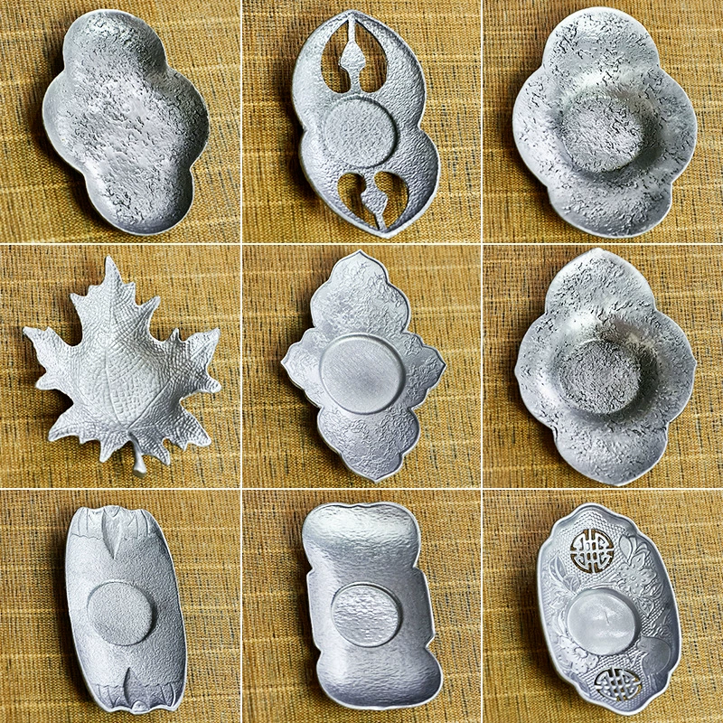 Древний жестяной коврик для чайной чашки в японском стиле Ретро противоожоговый Теплоизоляционный нескользящий коврик блюдце для чая Кунг-фу чайный набор аксессуары Оловянная подставка